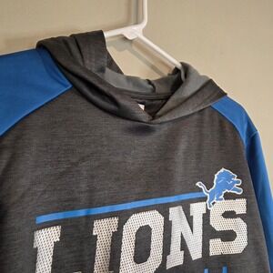 NFL Detroit Lions Football Hoodie Sweatshirt Mens Small Scouting Gray Blue